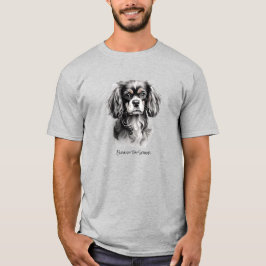 Camiseta Inglês Toy Spaniel Black e White Silhouette