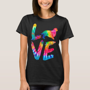 Camiseta Inglês Toy Spaniel Tie Dye Amor Cachorro Mãe Pai