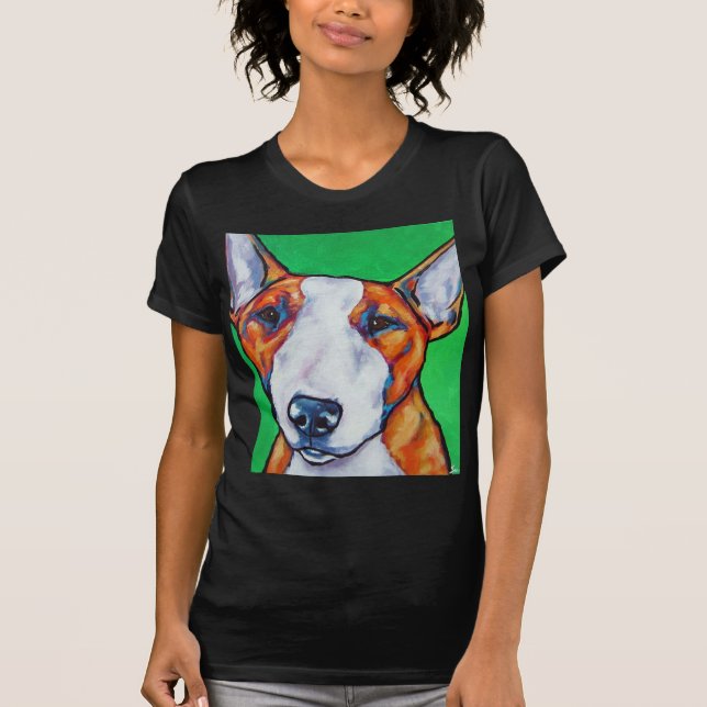 Camiseta Inglês vermelho/branco bull terrier (Frente)