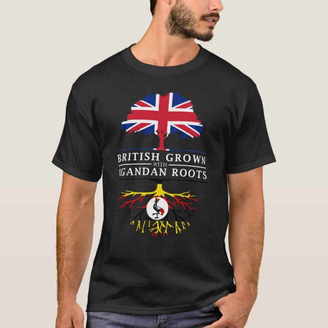 Camiseta Ingleses crescidos com design de Uganda   das (Frente)