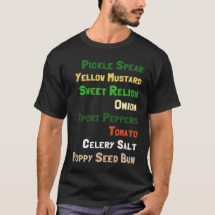 Camiseta Ingredientes de Cachorro Quente de Chicago