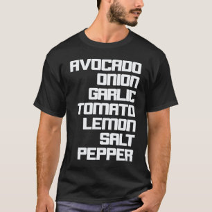 Camiseta Ingredientes de Guacamole I Comida vegetariana veg