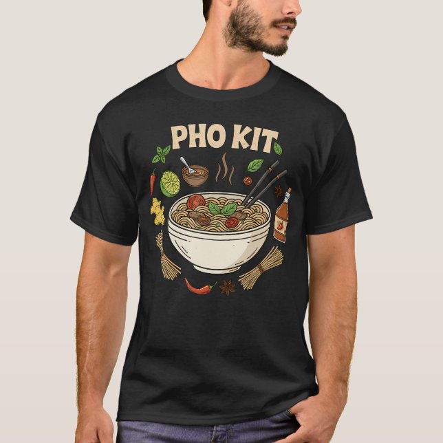 Camiseta Ingredientes do Kit Pho - Sopa de Macarrão Vietnam (Frente)