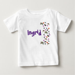 Camiseta Ingrid, logotipo com vida selvagem australiana, 