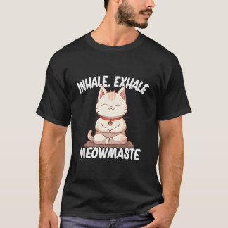 Camiseta Inhale Exhale Meowmaste Yoga Cat