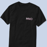 Camiseta Iniciais de Monograma Moderno Suspender Crest de S<br><div class="desc">As iniciais modernas minimalistas do monograma deixam cair o design da crista de sombra que pode ser mudado para personalizar. Tipografia branca com uma sombra de pingos.</div>