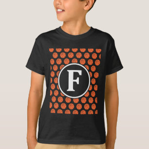 Camiseta Iniciais de Monograma Nome Letra F Padrão Sketll P