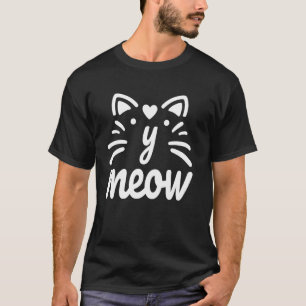 Camiseta iniciais do monograma miado letra y gato animal de