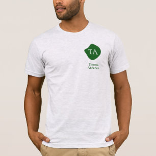 Camiseta Iniciais e Nome em Verde sobre Bolha Verde