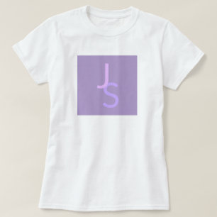 Camiseta Iniciais Sobrepostas Modernas Monogramadas Roxo