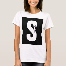 Camiseta Inicial com um rabisco engraçado