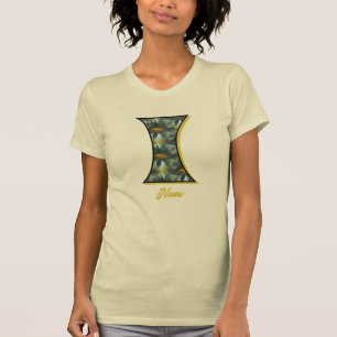 Camiseta Inicial de Monograma I Arte de Flor de Margarida P