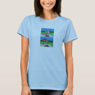 Camiseta inicial/robô feminina