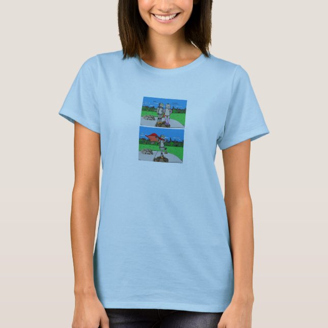 Camiseta inicial/robô feminina (Frente)
