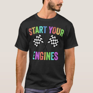 Camiseta Iniciar a Corrida de Fórmula dos Motores