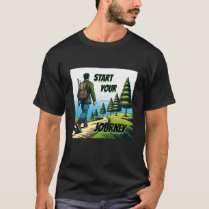 Camiseta Inicie Sua Jornada   Caminhando em uma Trilha 