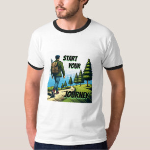 Camiseta Inicie Sua Jornada   Caminhando em uma Trilha