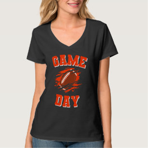 Camiseta Início do Dia de Jogo Futebol Laranja e Equipe Mar