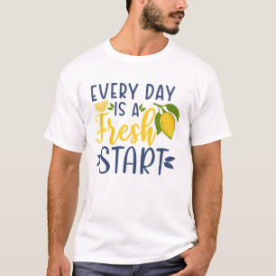 Camiseta Início Fresco Todos os Dias Gráfico de Limão Motiv
