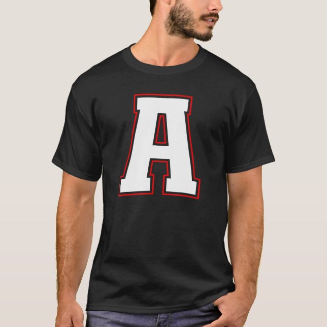 Camiseta Initial A Monogram A Letter A Capital Alphabet (Frente)