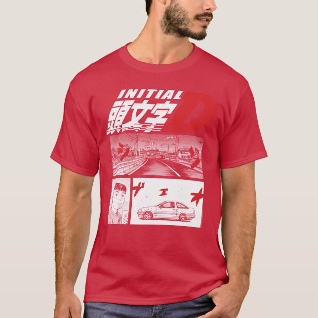 Camiseta Initial D Manga 3 Panel Manga funny (Frente)