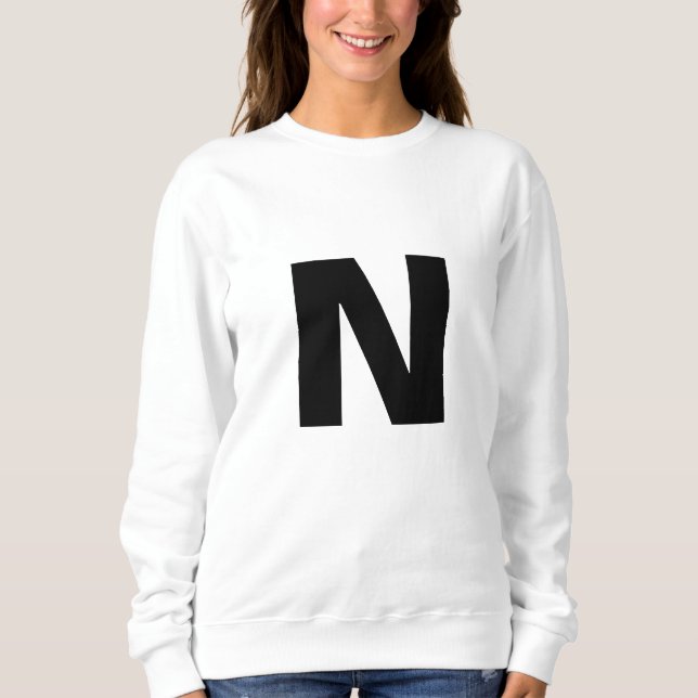 Camiseta Initial Letter Monogram Modern Stylish Trendy (Frente)