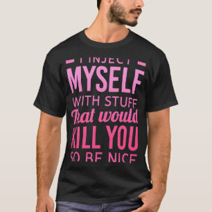 Camiseta Injeto-Me Com Coisas Do Tipo 1 Diabetes Awaren
