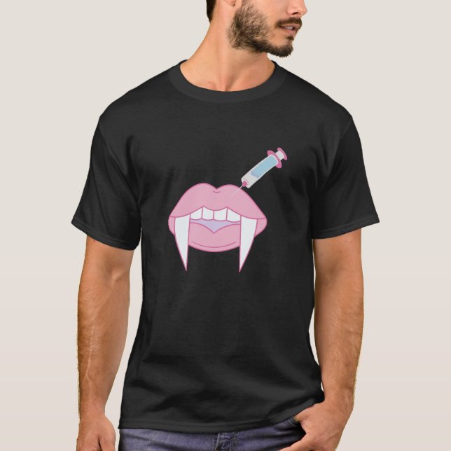 Camiseta Injetor De Enfermeiro De Enchimento Da Boca-Corta  (Frente)