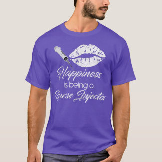 Camiseta Injetor De Vintagem A Felicidade Está A Ser Injeta