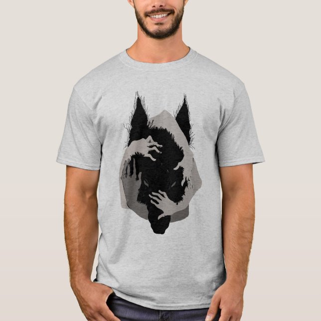 Camiseta Ink Talking Fantasy V05 LOBO NEGRO (Frente)