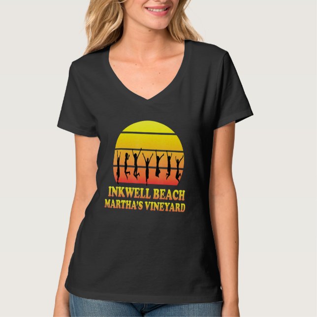 Camiseta Inkwell Beach Oak Bluffs Marthas Mães Vineyard Vin (Frente)