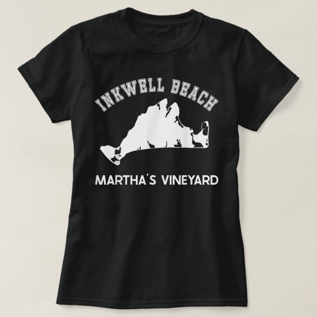 Camiseta Inkwell Beach, Oak Bluffs, Martha's Vineyard, MA V (Frente do Design)