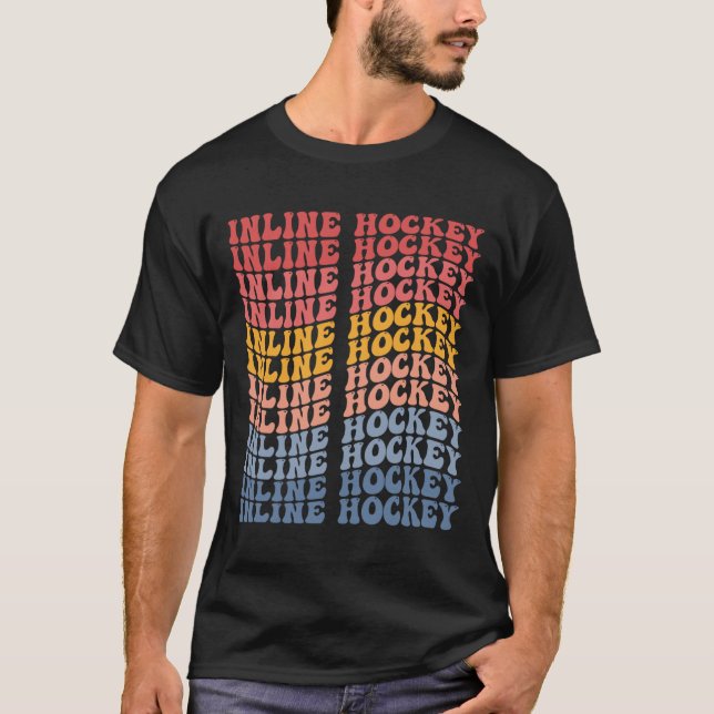 Camiseta Inline Hockey Groovy Esportes Retrô  (Frente)
