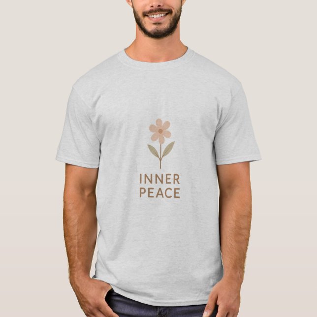 Camiseta Inner Peace | Minimalist Motivational Flower Desig (Frente)