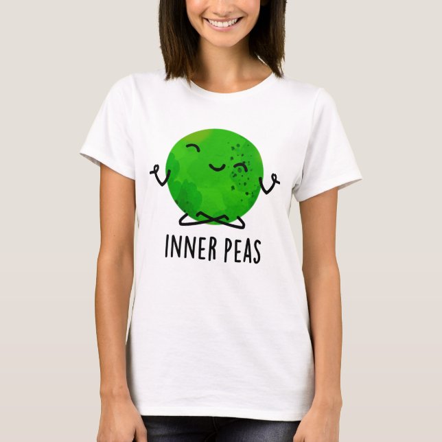 Camiseta Inner Peas Engraçado Meditando Pea Pun (Frente)