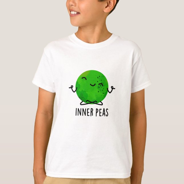 Camiseta Inner Peas Engraçado Meditando Pea Pun (Frente)
