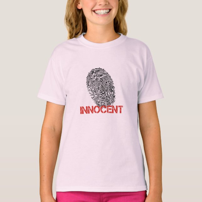 Camiseta Inocente | Impressão digital Legal (Frente)