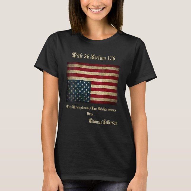 Camiseta Inquietação da bandeira americana ao contrário de  (Frente)