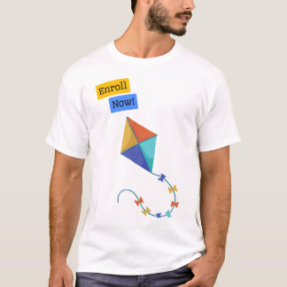 camiseta "Inscreva-se agora"