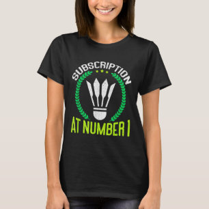 Camiseta Inscrição no número 1 de badminton engraçado