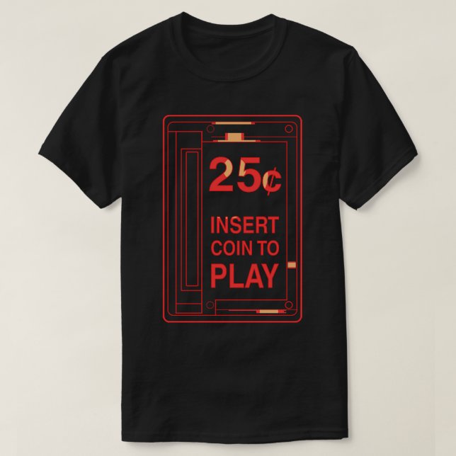 Camiseta Inserir Máquina de Arcade de Moedas (Frente do Design)