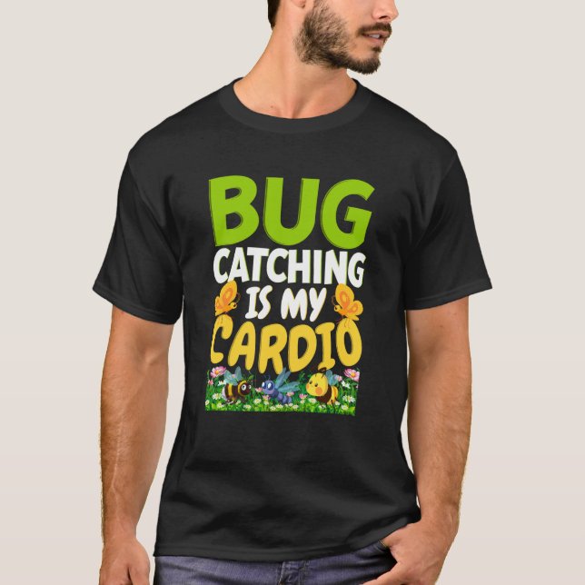 Camiseta Inseto Ciência Bug Catching é meu Cardio 9 (Frente)