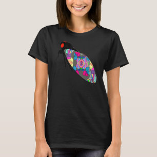 Camiseta Inseto Colorido Cicada Linda Entomologia Homens