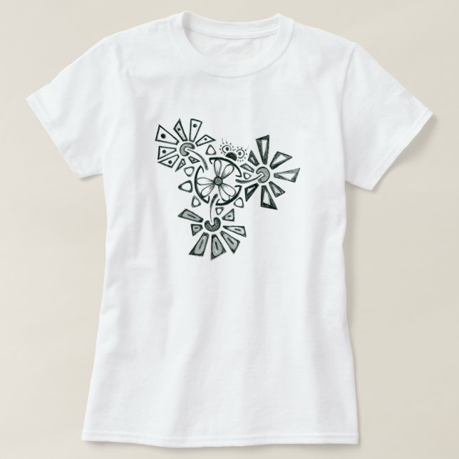 Camiseta Inseto da flor (Frente do Design)