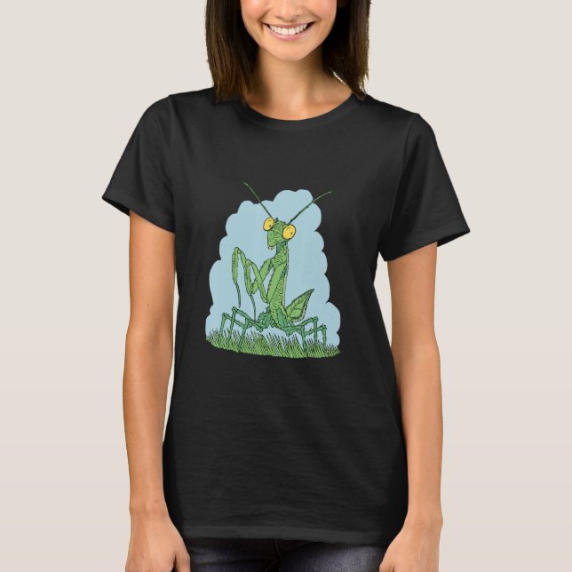 Camiseta Inseto da Mantis com pernas dianteiras poderosas M (Frente)
