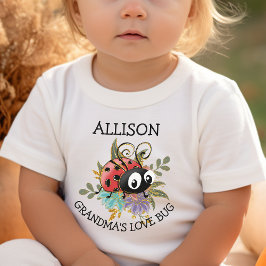 Camiseta Inseto de Amor Branco Bonito Ladybug Nome Floral