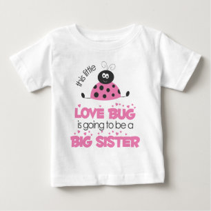 Camiseta Inseto de Amor Rosa Irmã Grande