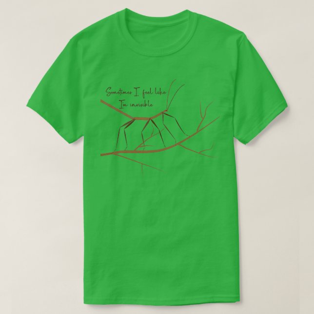 Camiseta inseto de pau introvertido (Frente do Design)