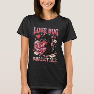 Camiseta Inseto do Amor Par Perfeito Gato Fofo Dia dos Namo