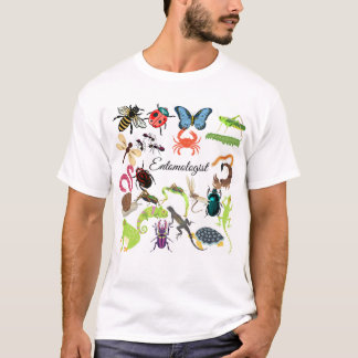 Camiseta inseto gráfico e texto, entomologia